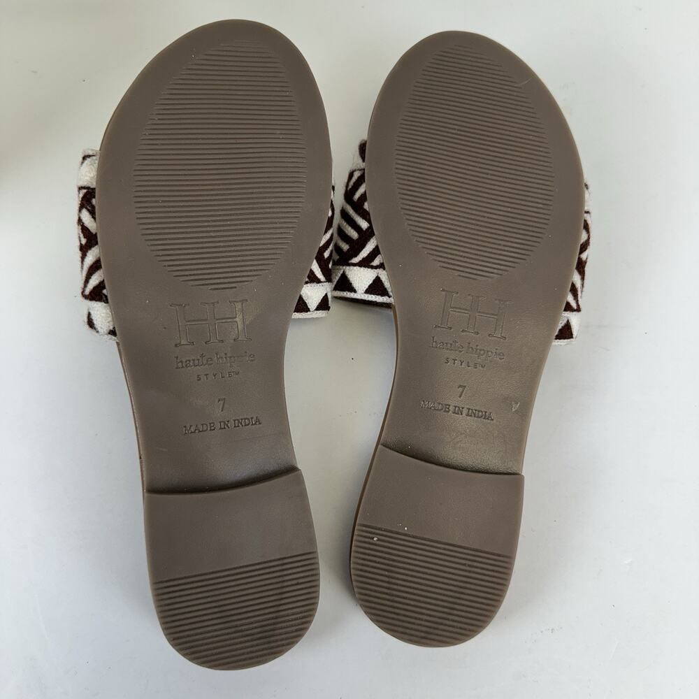 Haute Hippie Style Embro Slide Sandal Geometric Southwest Aztec Flat Shoe Size 7 - Picture 7 of 9